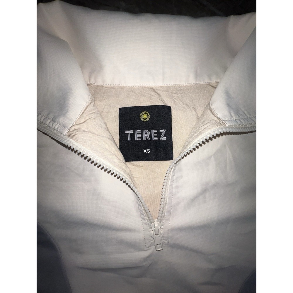 TEREZ Soul Cycle Women's Windbreaker  Jacket XS Beige Neon Yellow Reflective - Picture 5 of 7